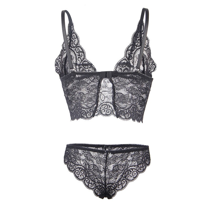 SUBBLIME 953928 CAMISaN DE SEDA Y ENCAJE PANTIES NEGRO L XL