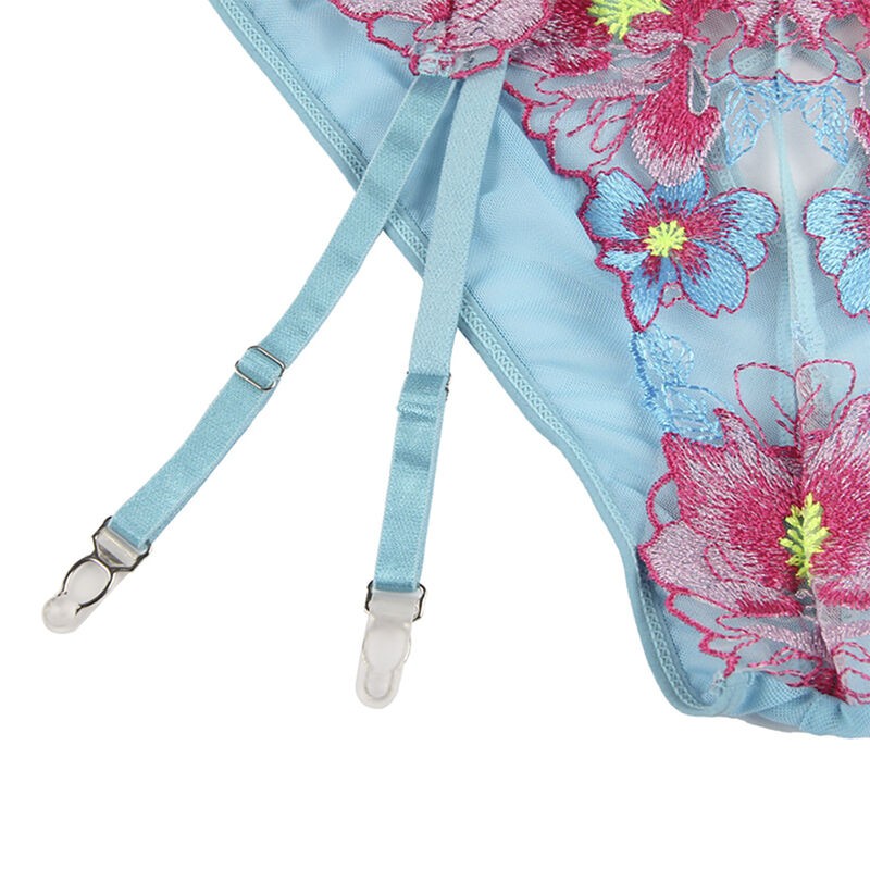 SUBBLIME 954109 SUJETADOR PANTIES CON LIGUERO DISEaO FLORAL AZUL S M