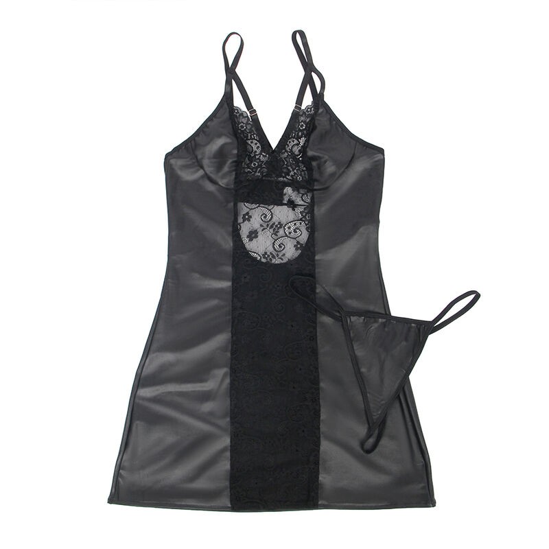 SUBBLIME 954161 VESTIDO TANGA CUERO NEGRO S M