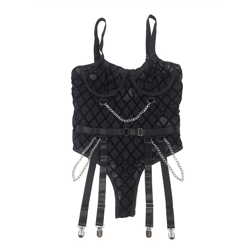 SUBBLIME 954260 BODY CON CADENAS LIGUEROS NEGRO S M