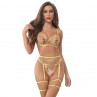 SUBBLIME 954352 SUJETADOR TANGA LIGUEROS DISEaO FLORAL AMARILLO L XL