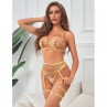 SUBBLIME 954352 SUJETADOR TANGA LIGUEROS DISEaO FLORAL AMARILLO L XL