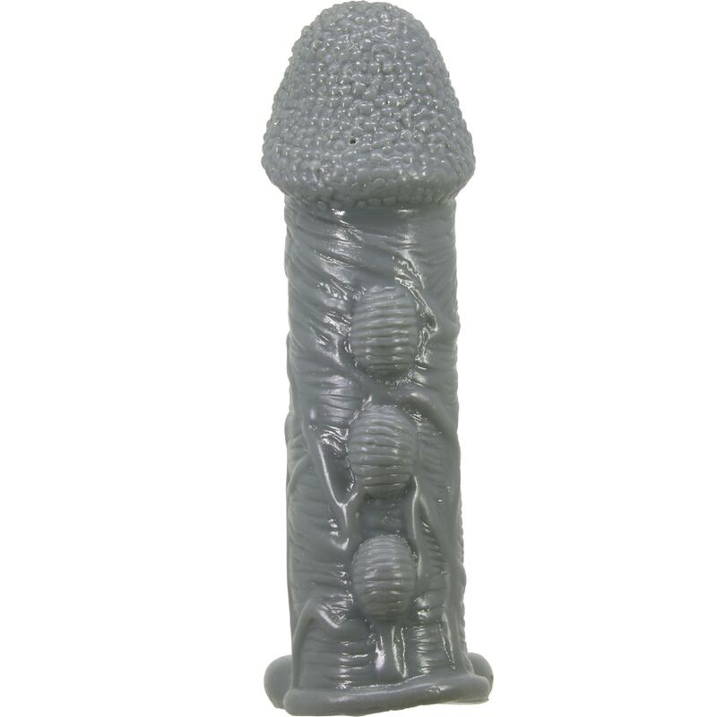 PRETTY LOVE FUNDA REALaSTICA ALARGADORA Y RETARDANTE PARA PENE GRIS