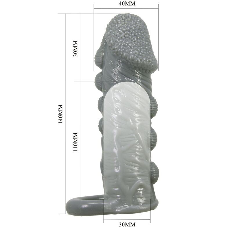 PRETTY LOVE FUNDA REALaSTICA ALARGADORA Y RETARDANTE PARA PENE GRIS