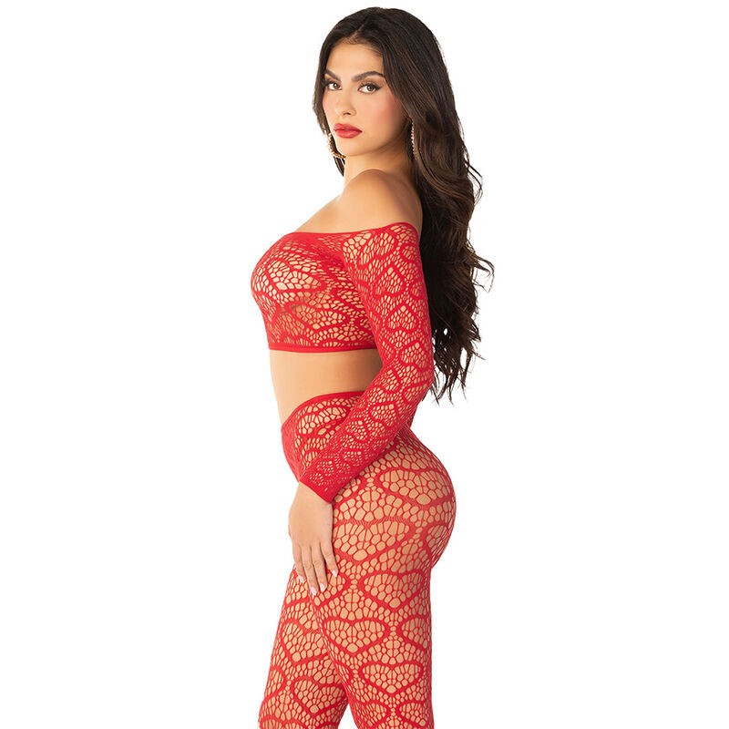 LEG AVENUE CROP TOP MEDIAS ROJO TALLA aNICA