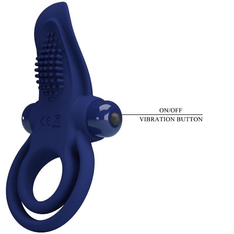 PRETTY LOVE BRONSON DOBLE ANILLO CON VIBRACIaN AZUL