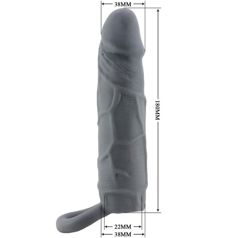 PRETTY LOVE FUNDA DE PENE DE PIEL REALaSTICA GRIS OSCURO