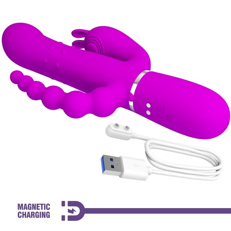 PRETTY LOVE CAMMY TRIPLE VIBRADOR MULTIFUNCIaN 4 EN 1 ROSA