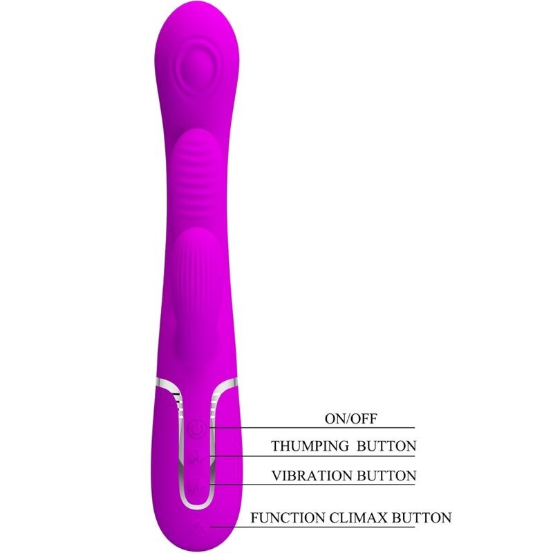PRETTY LOVE SHANIA TRIPLE VIBRADOR RABBIT MULTIFUNCIaN ROSA