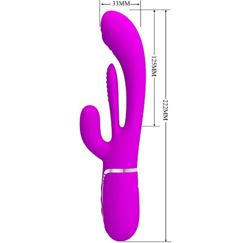 PRETTY LOVE SHANIA TRIPLE VIBRADOR RABBIT MULTIFUNCIaN ROSA
