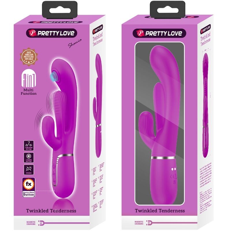 PRETTY LOVE SHANIA TRIPLE VIBRADOR RABBIT MULTIFUNCIaN ROSA