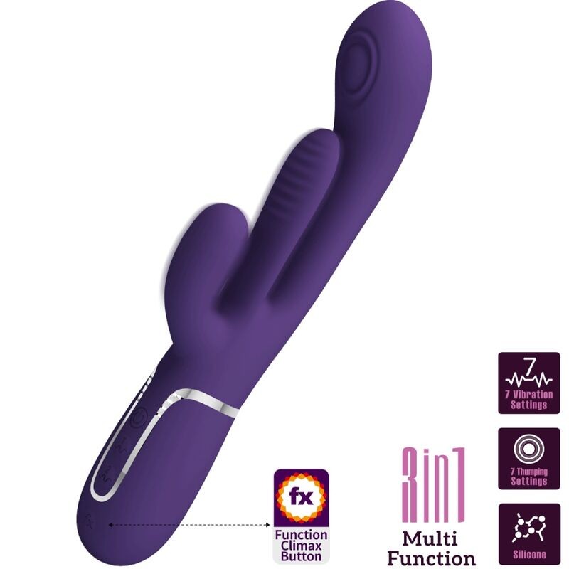 PRETTY LOVE SHANIA TRIPLE VIBRADOR RABBIT MULTIFUNCIaN MORADO