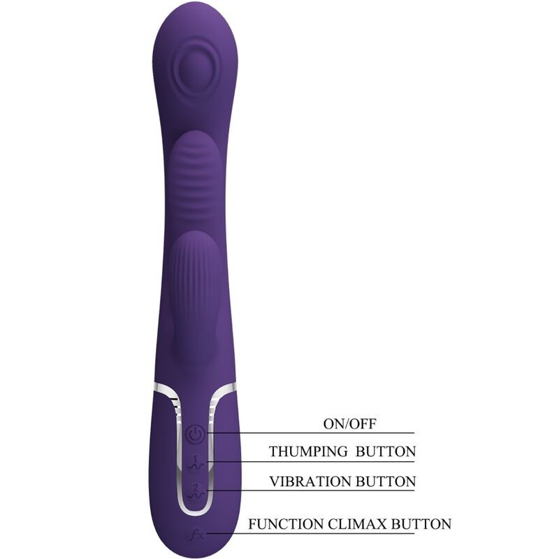PRETTY LOVE SHANIA TRIPLE VIBRADOR RABBIT MULTIFUNCIaN MORADO