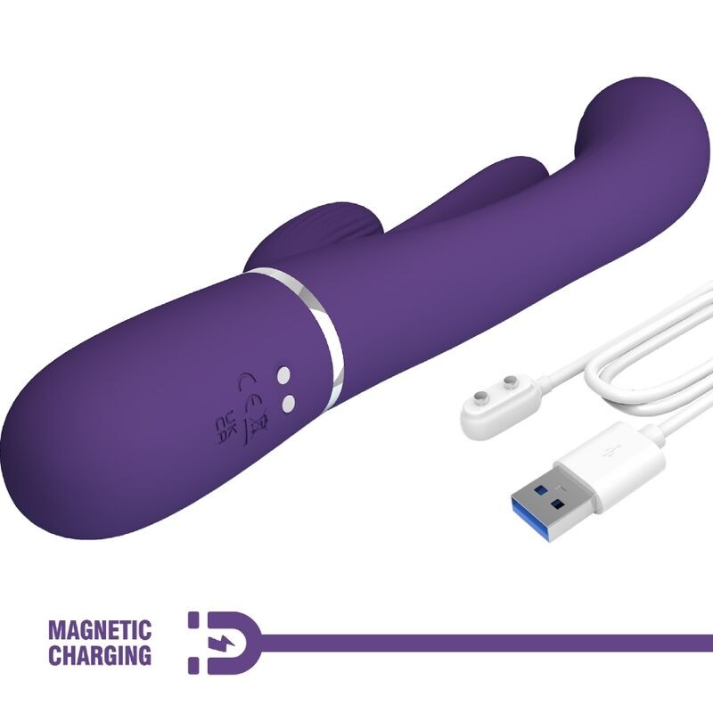 PRETTY LOVE SHANIA TRIPLE VIBRADOR RABBIT MULTIFUNCIaN MORADO
