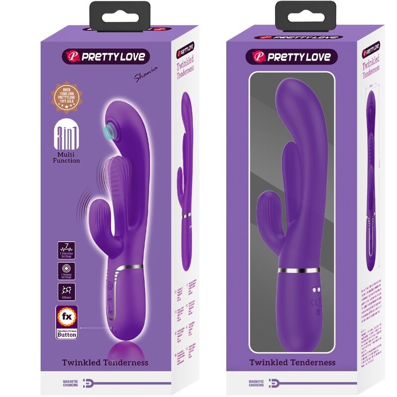 PRETTY LOVE SHANIA TRIPLE VIBRADOR RABBIT MULTIFUNCIaN MORADO
