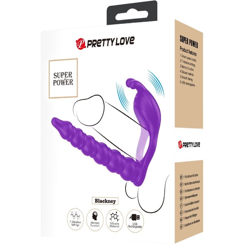 PRETTY LOVE BLACKNEY ANILLO PENE CON PLUG VIBRADOR LILA