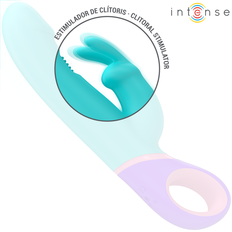 INTENSE MaNICA VIBRADOR RABBIT CON ESTIMULADOR ROTATORIO DEL PUNTO G AZUL