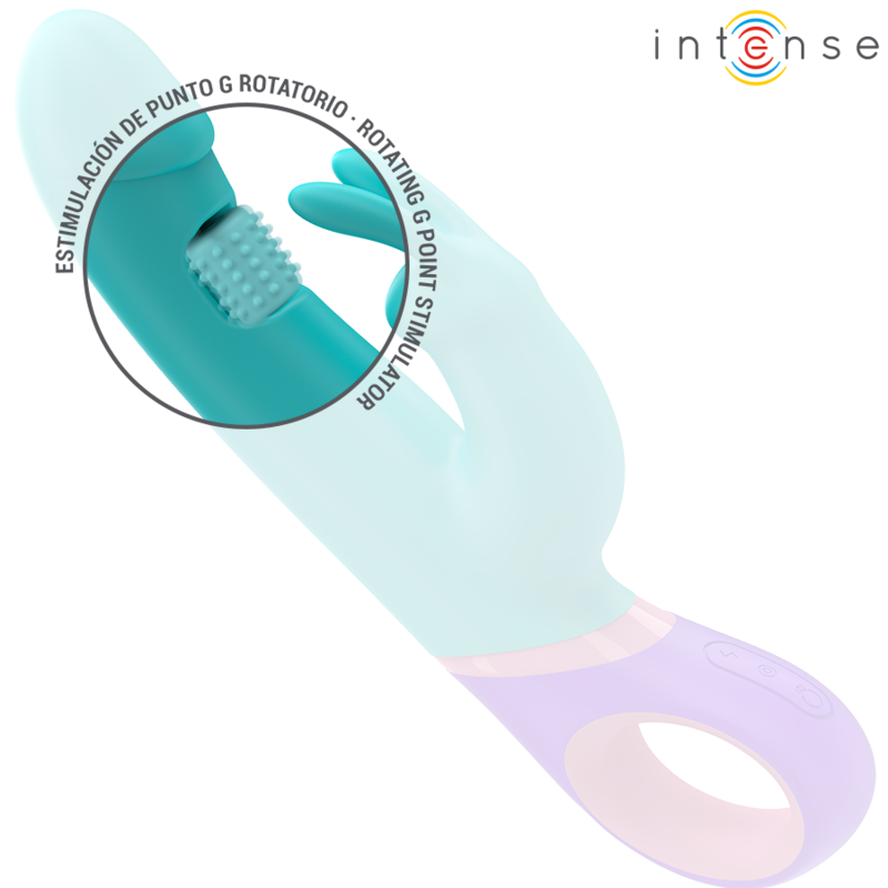 INTENSE MaNICA VIBRADOR RABBIT CON ESTIMULADOR ROTATORIO DEL PUNTO G AZUL