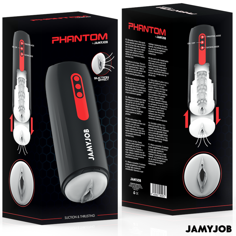 JAMYJOB PHANTOM MASTURBADOR VAGINA AUTOMaTICO 5 MODOS SUCCIaN Y EMPUJE