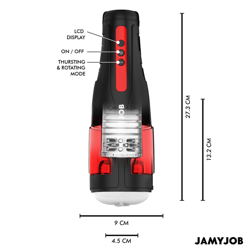 JAMYJOB CYCLONE MASTURBADOR VAGINA AUTOMaTICO 10 MODOS SUCCIaN Y EMPUJE
