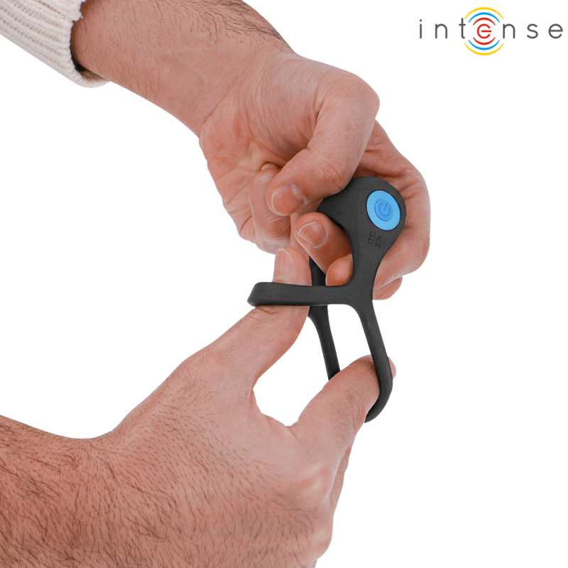 INTENSE ALEX ANILLO DOBLE VIBRADOR PENE 10 VIBRACIONES NEGRO