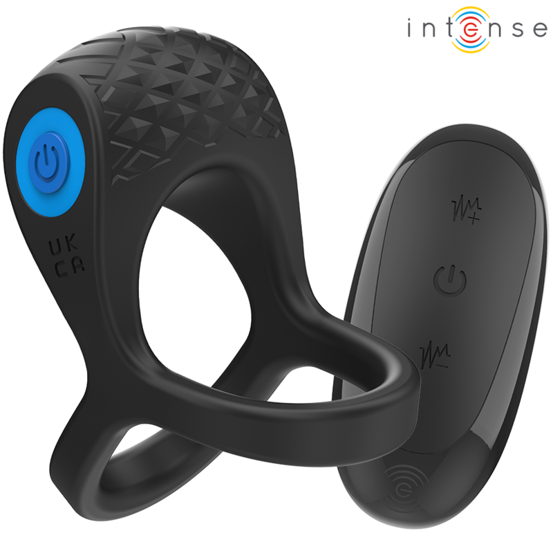 INTENSE ALEX ANILLO DOBLE VIBRADOR PENE 10 VIBRACIONES NEGRO