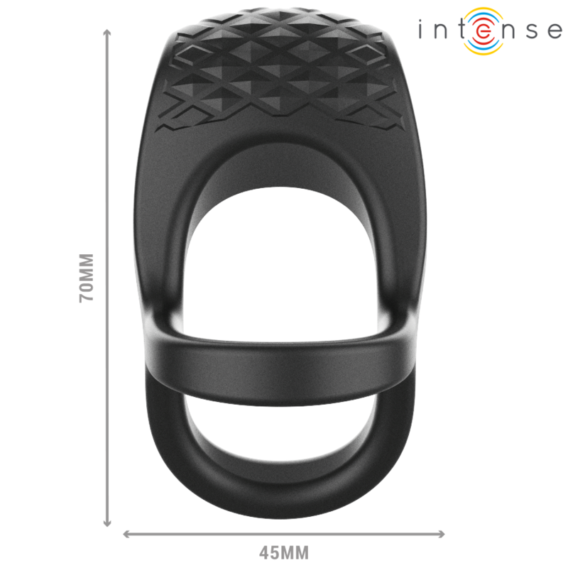 INTENSE ALEX ANILLO DOBLE VIBRADOR PENE 10 VIBRACIONES NEGRO