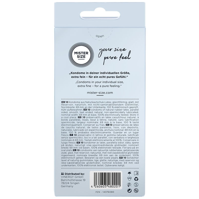 MISTER SIZE PRESERVATIVOS TALLA XXXL 69 MM 10 UNIDADES