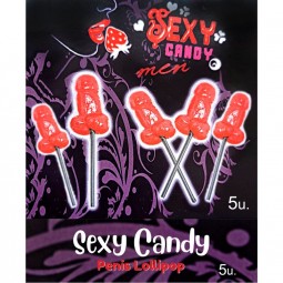 DIABLO PICANTE CAJA 5 PIRULETAS FORMA PENE CEREZA