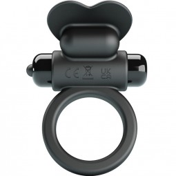 PRETTY LOVE DEBONAIRE ANILLO VIBRADOR CONEJO 10 VIBRACIONES NEGRO