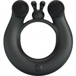PRETTY LOVE DAHLIA ANILLO VIBRADOR ESTIMULADOR DE CLaTOIS 12 VIBRACIONES NEGRO