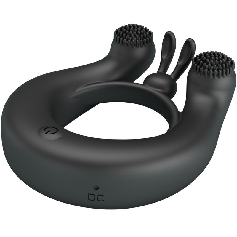 PRETTY LOVE DAHLIA ANILLO VIBRADOR ESTIMULADOR DE CLaTOIS 12 VIBRACIONES NEGRO