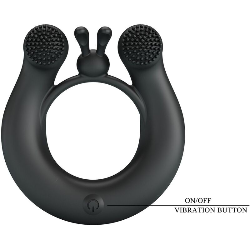 PRETTY LOVE DAHLIA ANILLO VIBRADOR ESTIMULADOR DE CLaTOIS 12 VIBRACIONES NEGRO