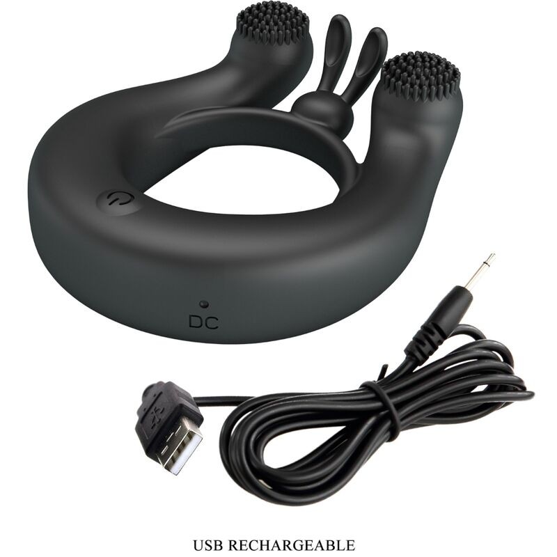PRETTY LOVE DAHLIA ANILLO VIBRADOR ESTIMULADOR DE CLaTOIS 12 VIBRACIONES NEGRO