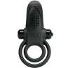 PRETTY LOVE DOBLE ANILLO VIBRADOR ESTIMULADOR CLaTORIS 10 VIBRACIONES NEGRO