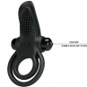 PRETTY LOVE DOBLE ANILLO VIBRADOR ESTIMULADOR CLaTORIS 10 VIBRACIONES NEGRO