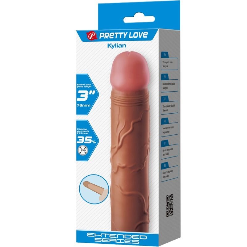 PRETTY LOVE KYLIAN FUNDA PARA PENE CON EXTENSIaN DE 76 CM MULATO