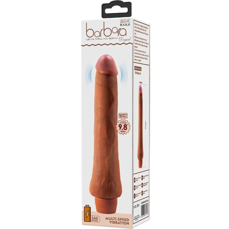BAILE DRYAD VIBRADOR REALaSTICO 25 CM MULATO