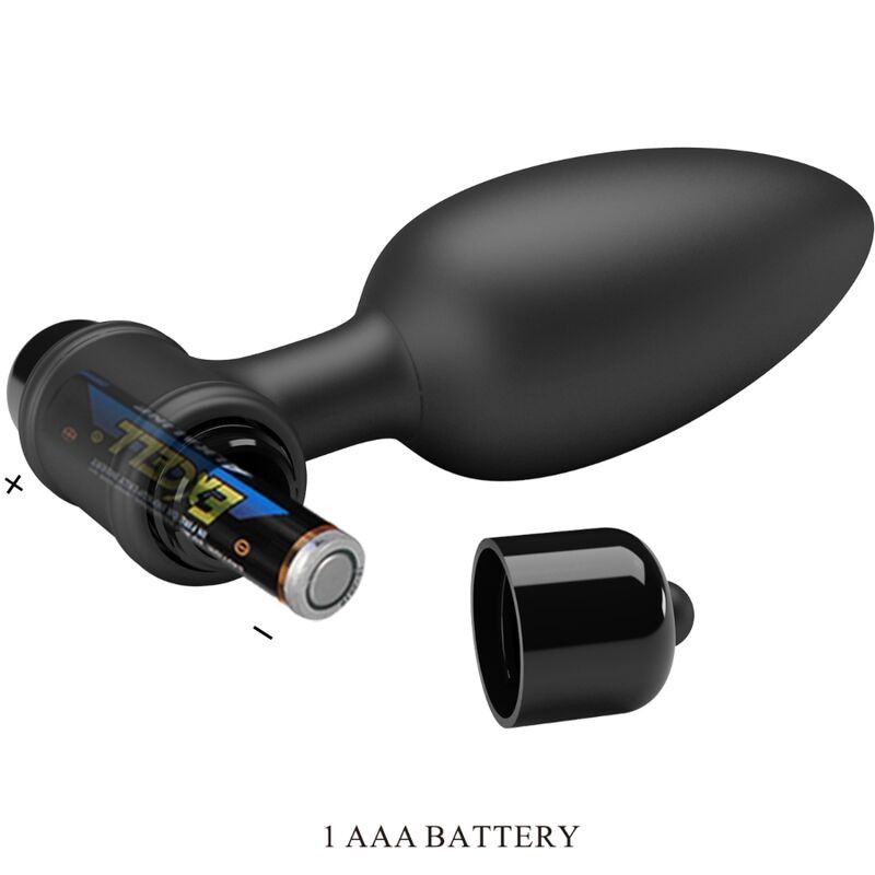 PRETTY LOVE VIBRA BUTT PLUG 2 PLUG ANAL 10 VIBRACIONES NEGRO