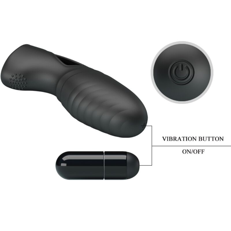 PRETTY LOVE ALAN VIBRADOR DE DEDO SILICONA NEGRO