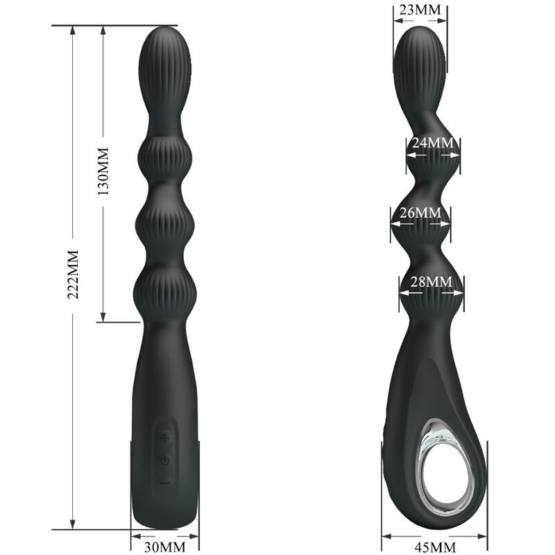 PRETTY LOVE FEDERER VIBRADOR ANAL 12 VIBRACIONES NEGRO