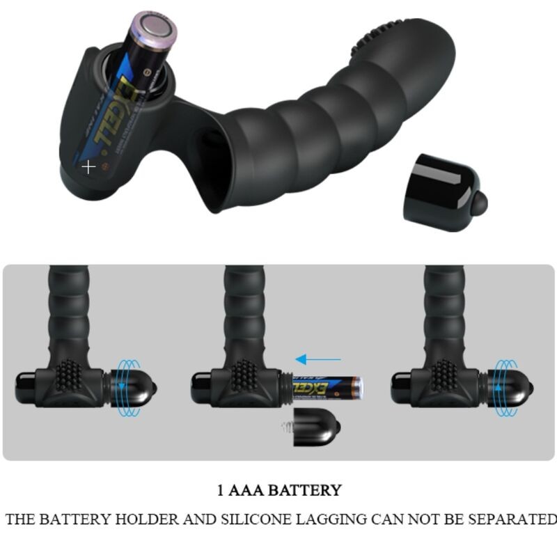 PRETTY LOVE ALEXANDER VIBRADOR DE DEDO 10 VIBRACIONES NEGRO