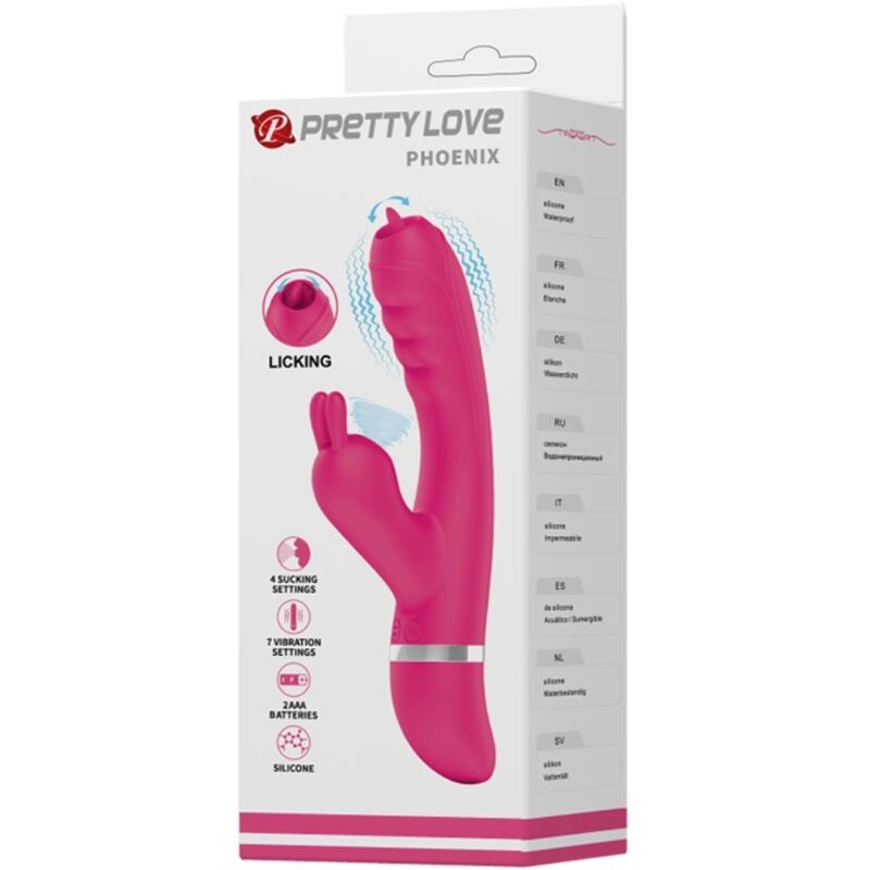 PRETTY LOVE PHOENIX VIBRADOR RABBIT MULTIFUNCIaN ROSA