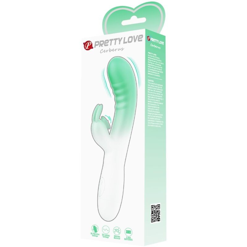 PRETTY LOVE CERBERUS VIBRADOR RABBIT 3O VIBRACIONES VERDE