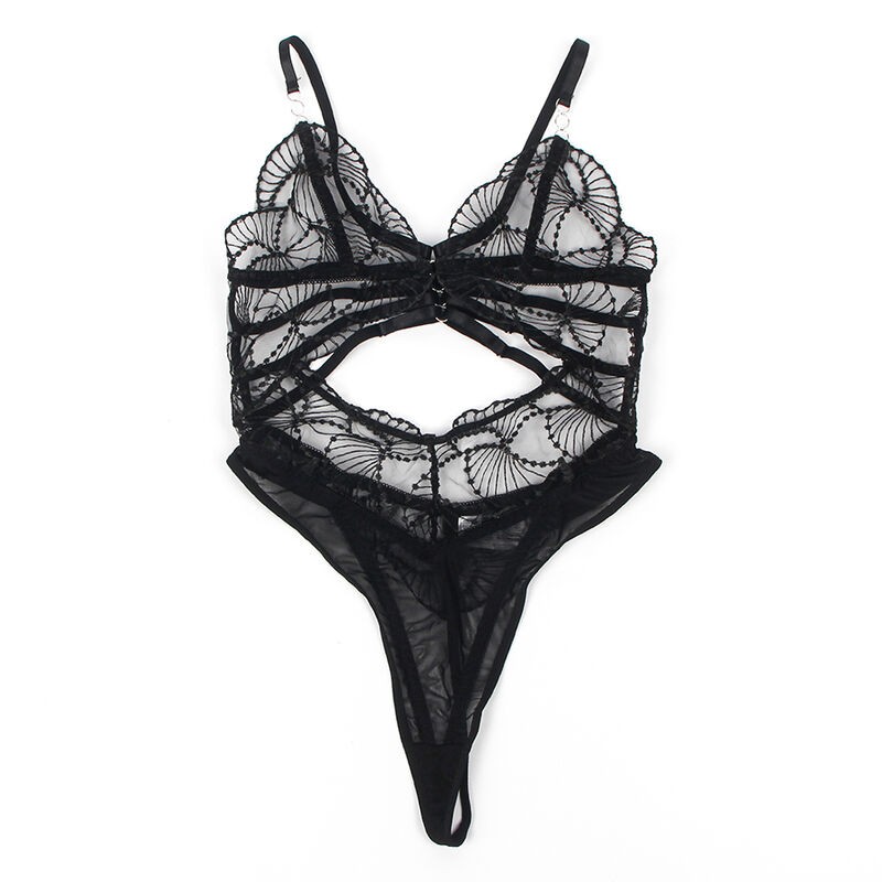 SUBBLIME 955229 BODY TRANSPARENTE CON ENCAJE HUECO NEGRO L XL