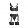 SUBBLIME 955236 SET SUJETADOR CON LIGUERO BONDAGE NEGRO S M
