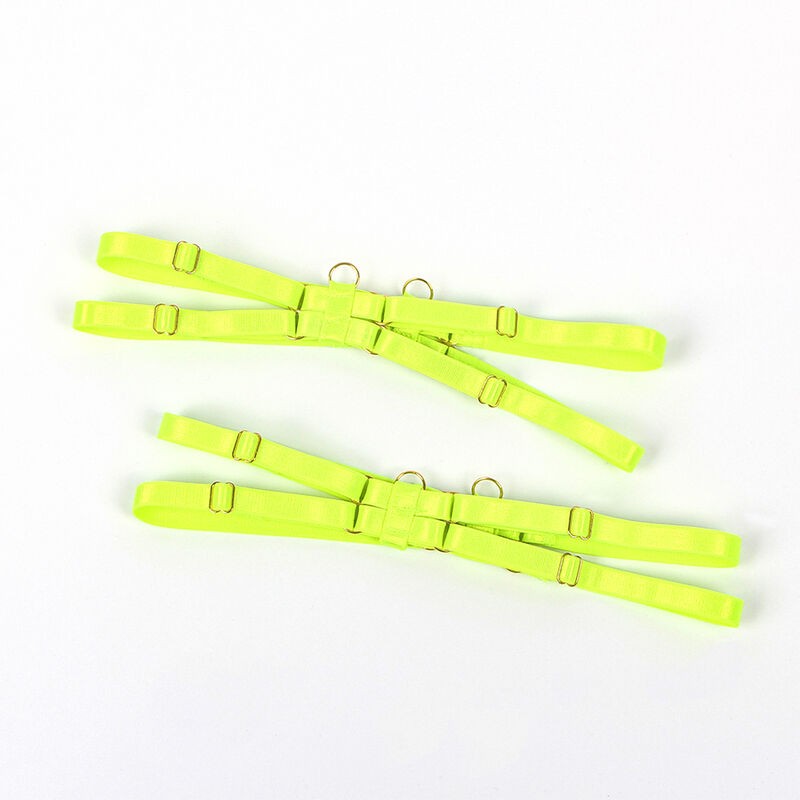 SUBBLIME 955274 SET SUJETADOR CON COLLAR Y DETALLES PARA PIERNAS VERDE FLUORESCENTE S M
