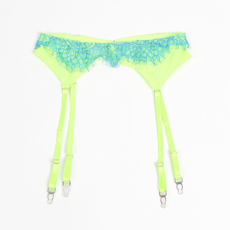 SUBBLIME 955328 SET SUJETADOR CON ENCAJE Y LIGUEROS VERDE Y AZUL L XL