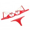 SUBBLIME 955526 CONJUNTO SUJETADOR CON CADENAS Y CORAZaN DE MALLA ROJO L XL