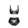 SUBBLIME 955557 CONJUNTO SUJETADOR CON CREMALLERA DE MALLA DE CHAROL VERDE S M